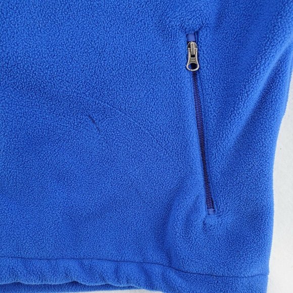 LAND'S END Vest Men's Full Zip Fleece Blue Mock Neck Zipper Pockets Size Reg XXL - Picture 5 of 11
